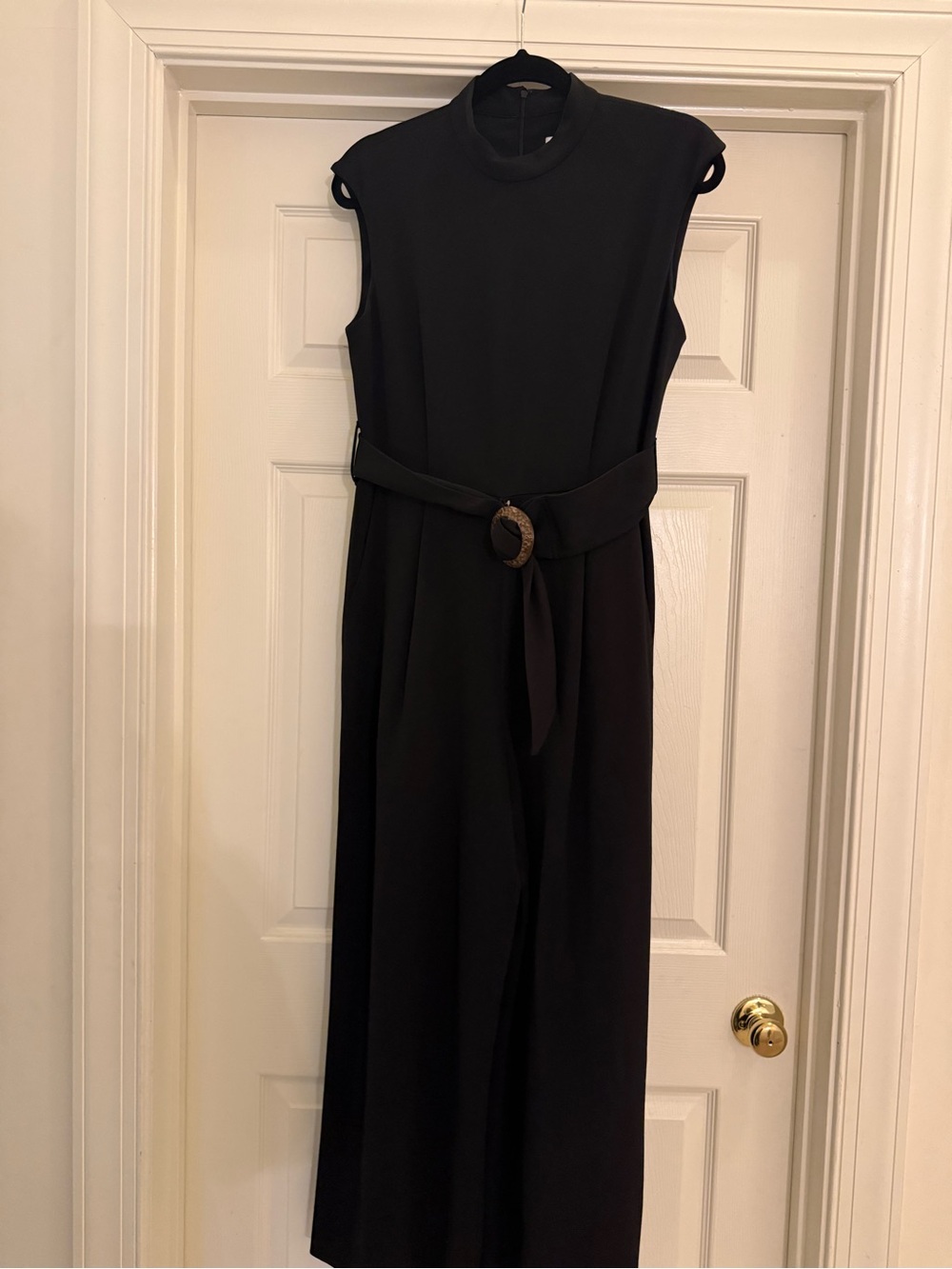 Calvin Klein Black Sleeveless Maxi Dress with Belt